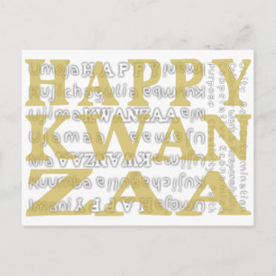 Guld Modern Glad Kwanzaa Vykort