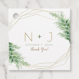 Guld Modern Glam Geometrisk Botanisk Bröllopsfest Gåvor Etiketter