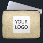 Guld Modern Glitter - Anpassningsbar Logotyp för f Laptop Fodral<br><div class="desc">Guld Modern och Professionell Faux Glitter och Gnistra Elegant Anpassningsbar Logotyp Promotional Corporate Bag eller Sleeve Promotional Fodral för en skönhetsindustrigåva. Det här fodral kan anpassas så att det omfattar företagets eller företagets logotyp.</div>