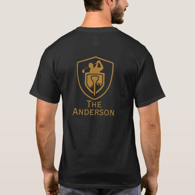 Guld Modern Golf T Shirt (Baksida)