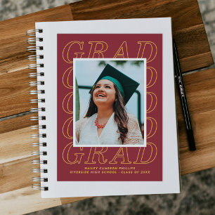 Guld Modern Grad Typography Studenten-fotokort Inbjudningar