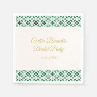 Guld Modern Grönt St. Patrick's Day Baby Shower Pappersservett