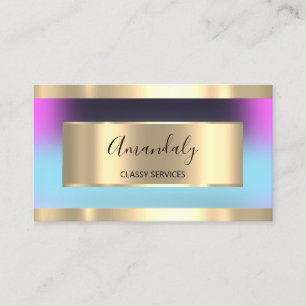 Guld Modern Hairdresser Cobalt BlackGlitter OMBRÉ Visitkort