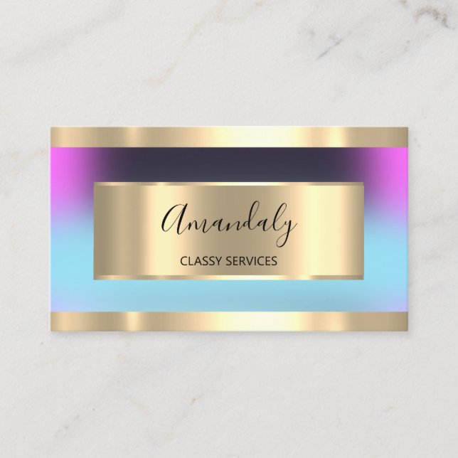 Guld Modern Hairdresser Cobalt BlackGlitter OMBRÉ Visitkort (Framsida)