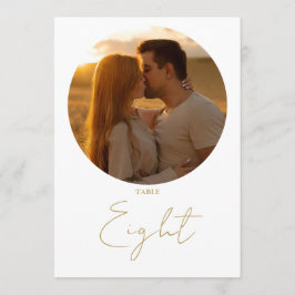 Guld Modern Minimalist Script-Bordsnummer Inbjudningar