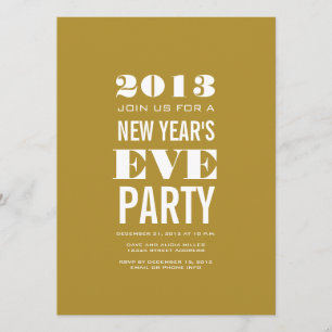 Guld- modern nyårsaftonpartyinbjudan inbjudningar