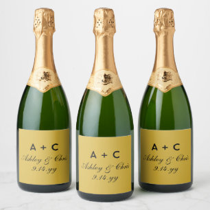 Guld Modern Personlig Champagne för Bröllop