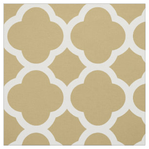 Guld Modern Quatrefoil stor Tyg