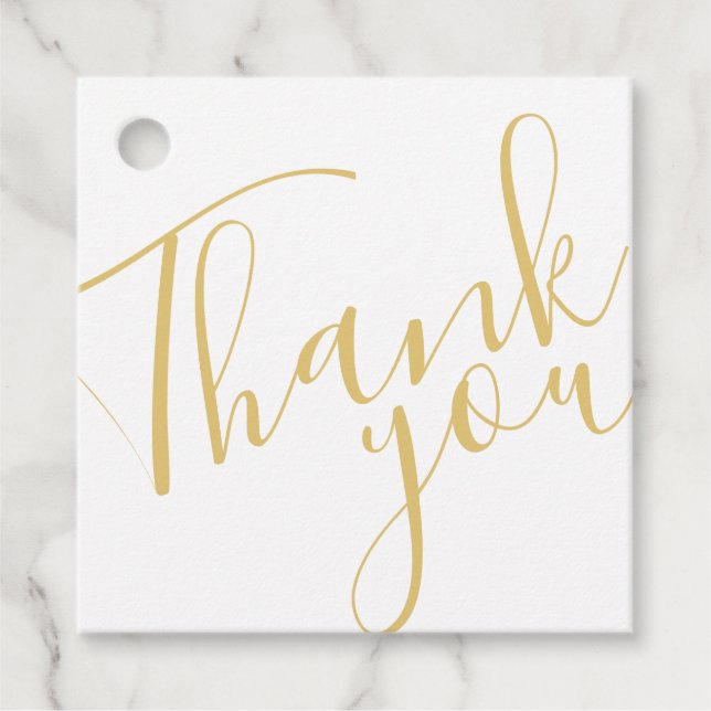 Guld Modern Script Business Tack Märkres Gåvor Etiketter (Framsida)