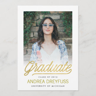 Guld Modern Script Photo Studenten-meddelande Meddelande