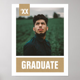 Guld Modern Texturerad Foto Examen Poster