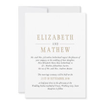 Guld- modernt bröllop för elegant vit