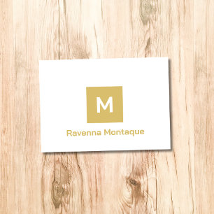 Guld Modernt Monogram Personligt Namn Enkelt Anteckningskort
