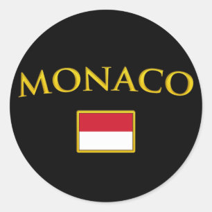 Guld- Monaco Runt Klistermärke