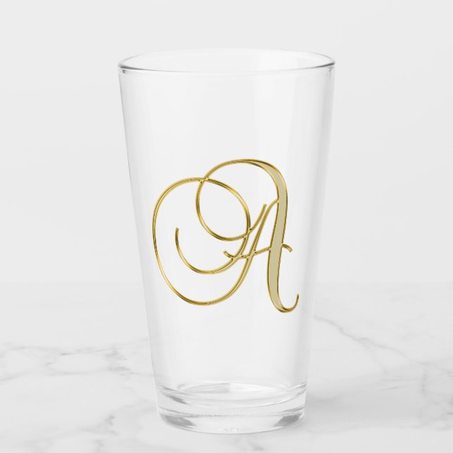 Guld Monogram A Glaskopp (Framsida)