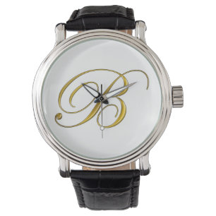 Guld Monogram B Anpassningsbar Watches Armbandsur