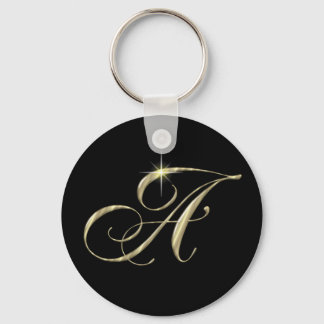 Guld Monogram Brev A Nyckelring