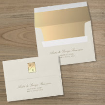 Guld Monogram Bröllop