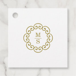 Guld Monogram Bröllop Gåvor Etiketter