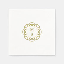 Guld Monogram Bröllop