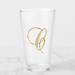 Guld Monogram C, Brev C-glas Glaskopp