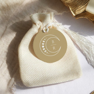 Guld Monogram Celestial Monogram Bröllop Gåvor Etiketter
