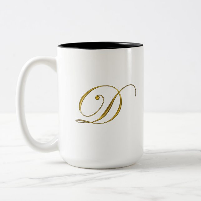 Guld Monogram D Mugg och Steins (Vänster)