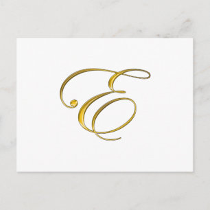 Guld Monogram E Vykort