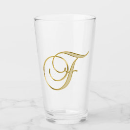 Guld Monogram F-glas Glaskopp