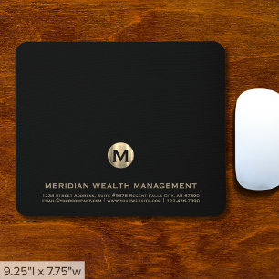 Guld Monogram finansplanerarens musknapp Musmatta