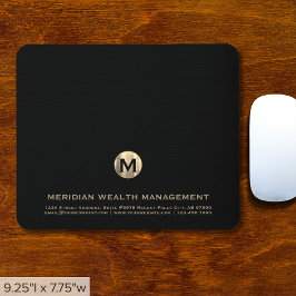 Guld Monogram finansplanerarens musknapp Musmatta