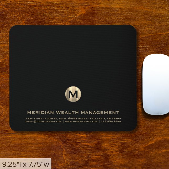 Guld Monogram finansplanerarens musknapp Musmatta (Skapare uppladdad)