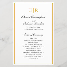 Guld Monogram formellt Bröllopsprogram för budget