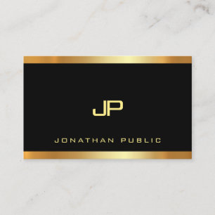 Guld Monogram Glamor Plain Modern Luxury Perfekt Visitkort