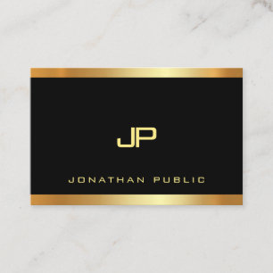 Guld Monogram Glamoral Plain Modern Luxe Perfekt Visitkort