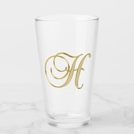 Guld Monogram H-glas Glaskopp