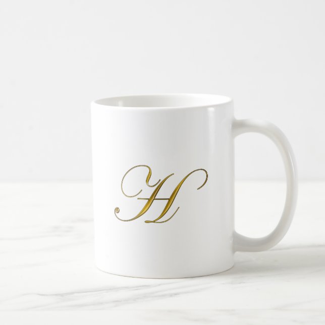 Guld Monogram H Kaffemugg (Höger)
