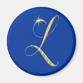 Guld Monogram Initial L Magnet