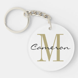 Guld Monogram Initial och Namn Personlig Gift