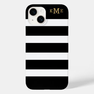 Guld Monogram Initialer Black and White Rand
