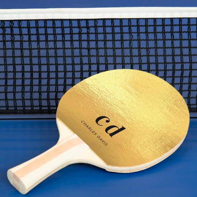 Guld monogram initialer namn pingisracket (Insitu)