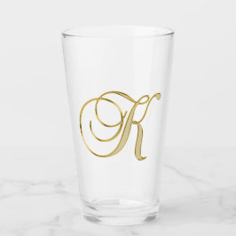 Guld Monogram K-glas Glaskopp