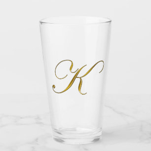 Guld Monogram K Glaskopp