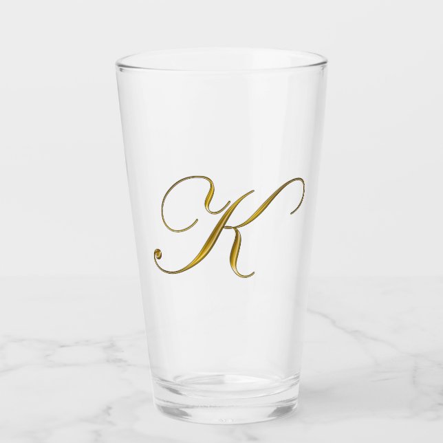 Guld Monogram K Glaskopp (Framsida)