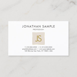 Guld Monogram Kreativ Clean Plain Trendig Visitkort