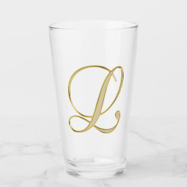 Guld Monogram L-glas Glaskopp