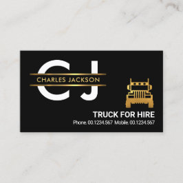 Guld monogram Logistics Trucker Visitkort
