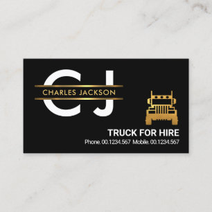 Guld Monogram Logistics Trucker Visitkort