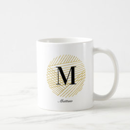 Guld Monogram/Logotyp Anpassningsbar Kaffe Mugg