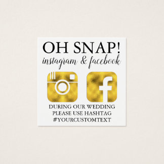 Guld Monogram-mediekort för Social Fyrkantigt Visitkort